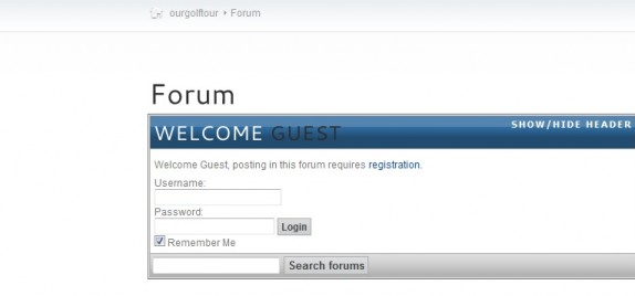 The Tour Forum Set Up